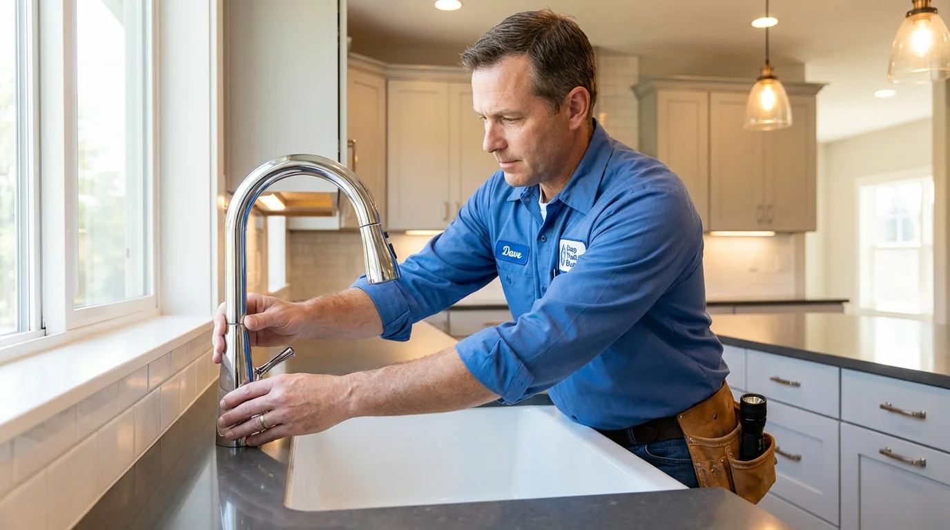 Kitchen faucet installation by Johns Plumbing LLC in Alexandria