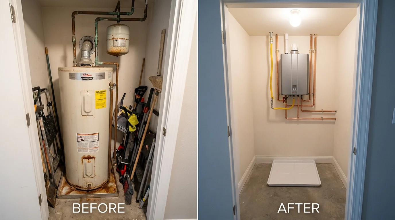Tank water heater versus wall-mounted tankless unit comparison for Alexandria, KY homeowners