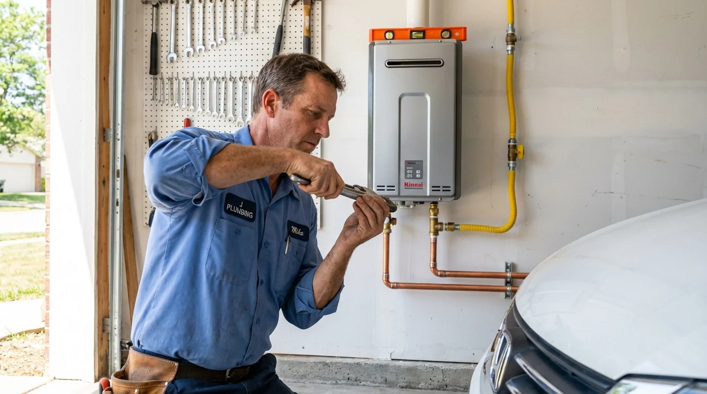 Tankless water heater installation by a Johns Plumbing LLC plumber in Alexandria